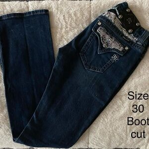 Miss Me Dark Blue Embellished Bootcut Jeans